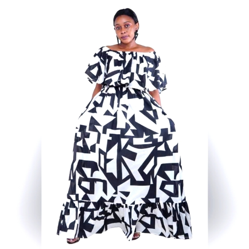 Gorgeous black and white maxi dress